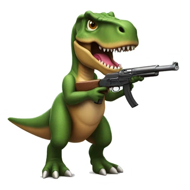 T-rex with a shotgun sticker