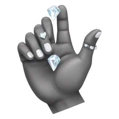 Two hands touching at the thumbs and index fingers to create a diamond sticker
