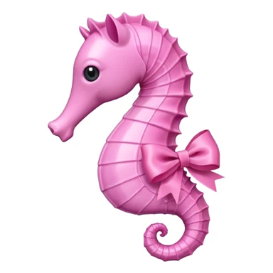 Pink seahorse put a pink ribbon sticker