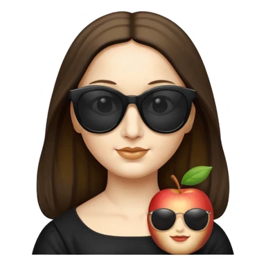 Mona Lisa wearing classic black sunglasses, apple emoji style sticker