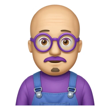 un minions di colore viola con il pizzetto e gli occhiali da vista sticker