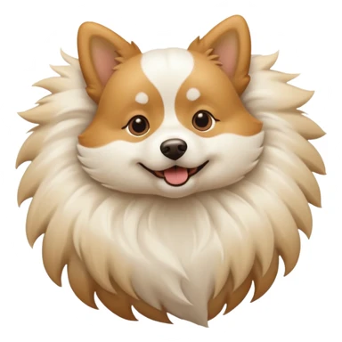 White and tan dog spinning sticker