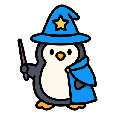 Penguin Wizard sticker