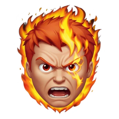 burning angry bodybuilder red haired man sticker