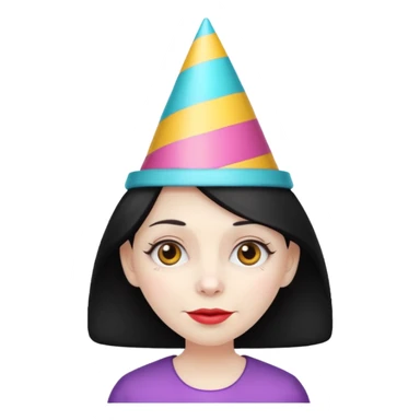 party hatted old girl sticker