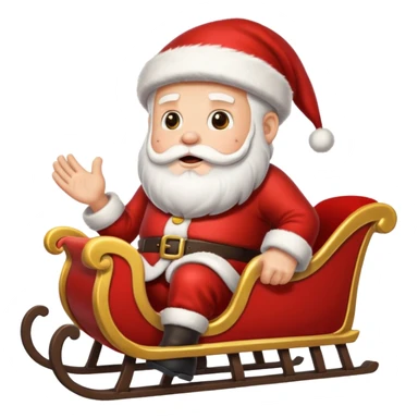 d'Eco de noël avec le père noël sur son traineau très réaliste sur un fond enneigé sticker