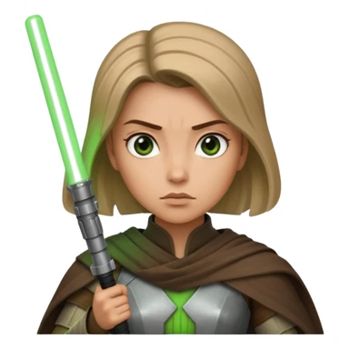 Ios 18, starwars green lightsaber jedi woman  sticker