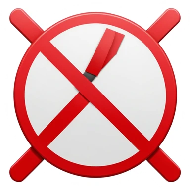 Red prohibition sign, circle with diagonal line crossing through it sticker