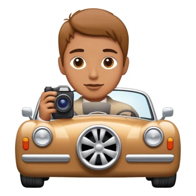 person photographing a car sticker