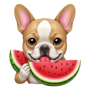 French Bulldog eats watermelon  sticker