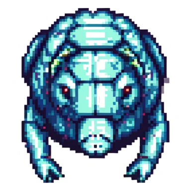 tardigrade with pixelated glitch effect, broken digital look sticker