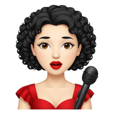 curly hair  opera singer singing sticker