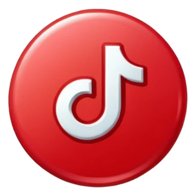 Crea la verificación de tik tok de color rojo  con un bien sticker