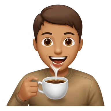 Spitting coffee while laughing sticker