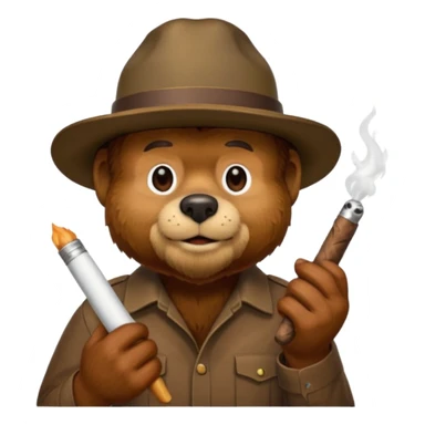 Smokey the bear with a joint sticker