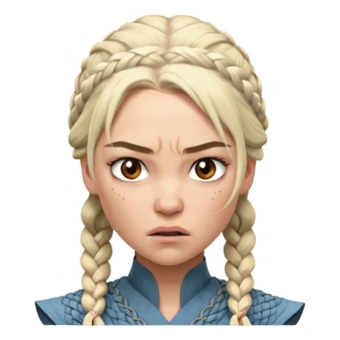 Daenerys Targaryen ANgry from Games of throne character face only younger sticker