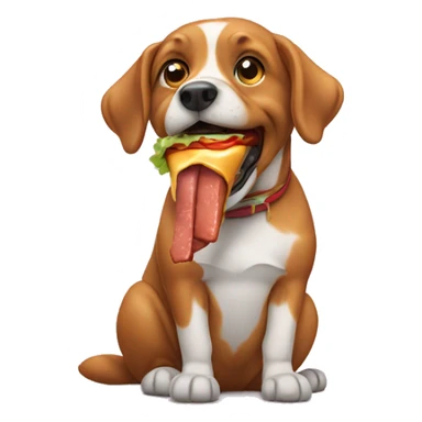 dog eating burger sticker