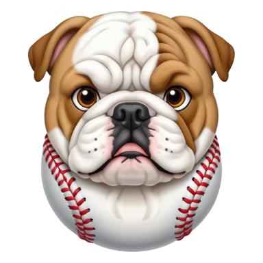 English bulldog white, baseball sticker