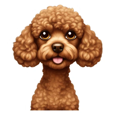 Brown colored toy poodle giving side eye sticker