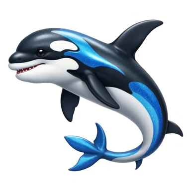 Black and white smooth shiny oily glossy glittery handsome orca-Salamence-Amaura-Garchomp-salandit-hybrid-fusion-creature sticker