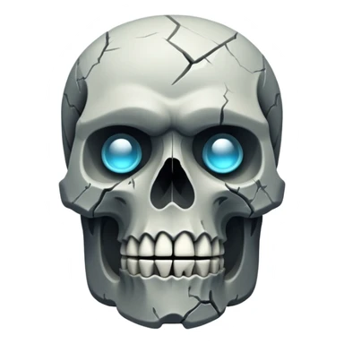 a skull combined with freezing face combined with moai combined with mind blown sticker