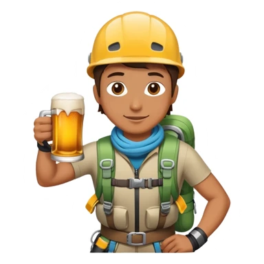 mountain climbing person with a beer sticker