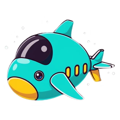 A cartoon spaceship with big sparkly kawaii eyes sticker