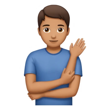 A Hand on placed on another persons shoulder zoomed in but you only see the one person and the hand on the shoulder which is coming from behind them like holding their shoulder  sticker