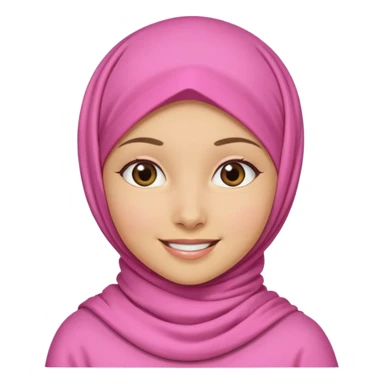 A medium light skin girl with pink hijab smile JANGAN KELIHATAN GIGI sticker