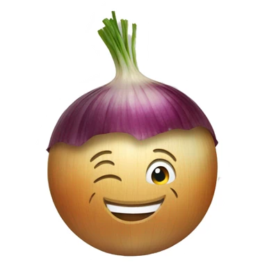 Enjoying an onion sticker