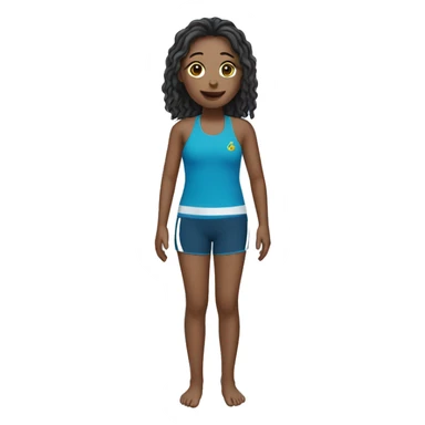 Girl swimming in sorts clothing  sticker