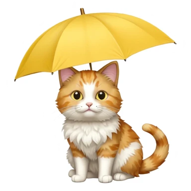 Cat with yellow umbrella sticker
