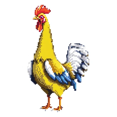 shouting long neck yellow chicken sticker