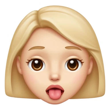 a blushing face with a tongue out and eyes crossed over sticker