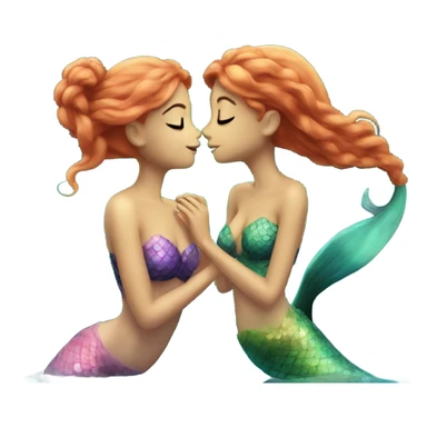 Two girl mermaids kissing  sticker