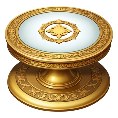 ancient big gold round meeting table sticker