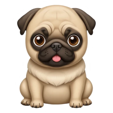 Pug fofo com pote de ração sem nada dentro sticker