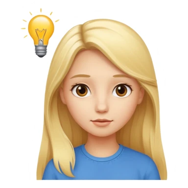 Intelligent girl with idea long blonde hair  sticker