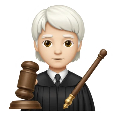 Judge with white wig and gavel sticker
