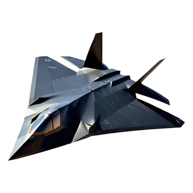 F-117 Nighthawk - Lockheed Martin (Stealth Grey) A futuristic stealth attack aircraft with a distinct faceted, angular design in a stealthy matte grey. Its sharp, jagged edges and unconventional, almost alien-like shape make it look like a shadow cutting through the night sky. The surface should appear non-reflective with subtle panel lines. sticker