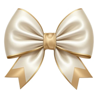 white and beige biggest satin bow sticker