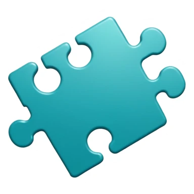 puzzle piece emoji, classic jigsaw shape, teal sticker
