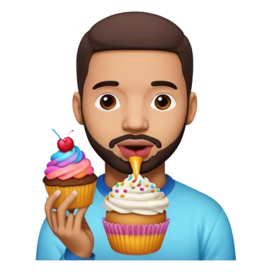 drake eating cupcake sticker