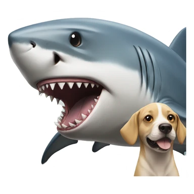 shark with dog sticker