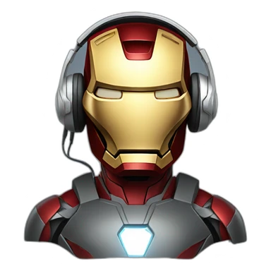 iron man with headphones sticker