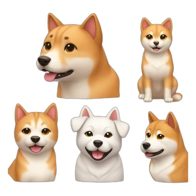 cat friends with dog shiba sticker