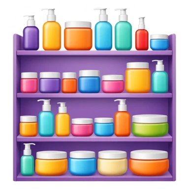 Skincare products available on the market shelves sticker