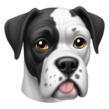 Black and white boxer dog covered with snow sticker