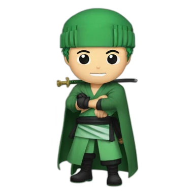 Zoro with 3 sord  sticker