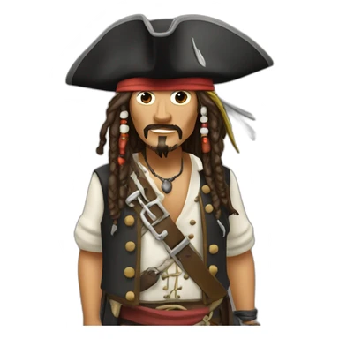 jack sparrow with iphone sticker